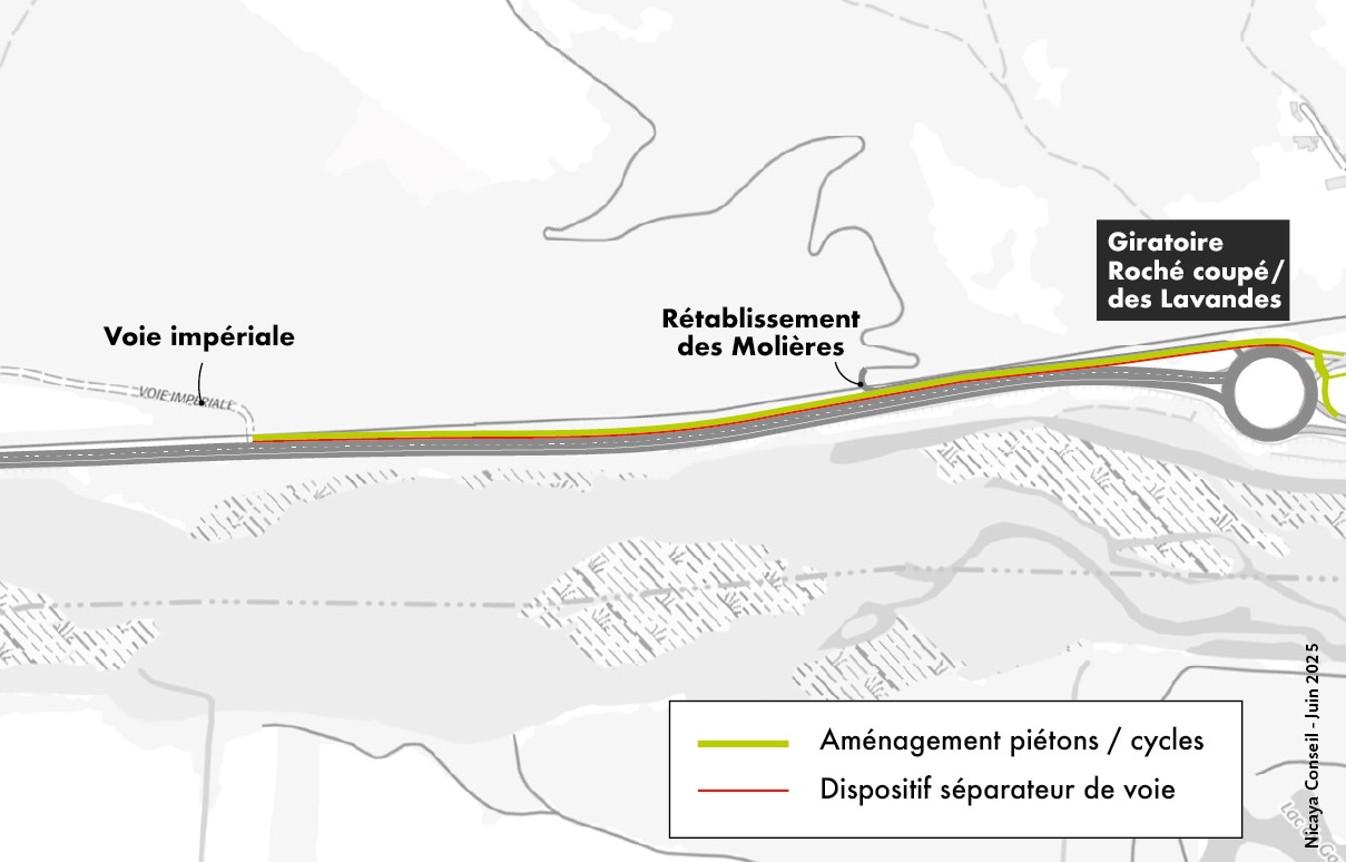 Itinéraire Piéton-Cycle - voir la transcription ci-dessous