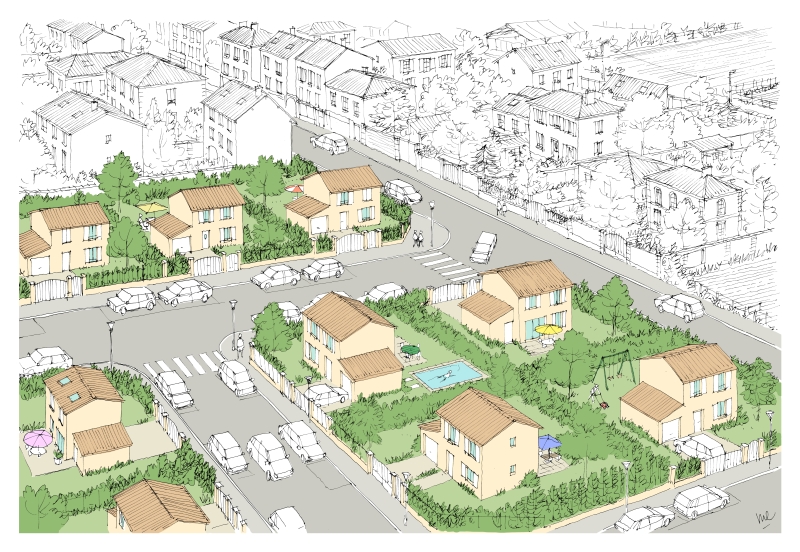 Image 1 : quartier pavillonaire AVANT1